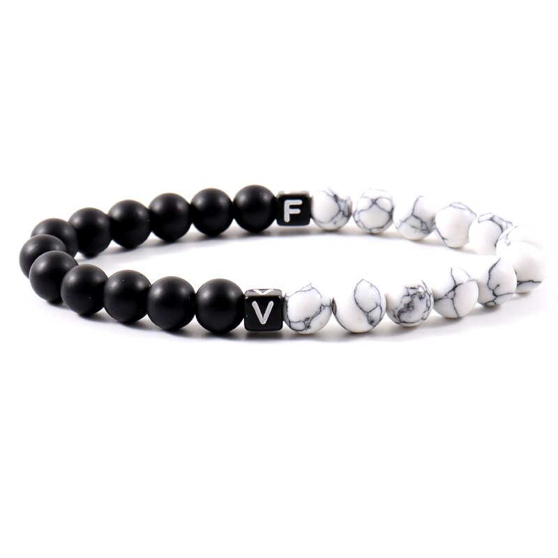 2022 nowych moda list para bransoletka dla kobiet mężczyzn klasyczny Handmade Strand 8mm kamienny koralik bransoletka biżuteria prezent: 5 / 17-18cm
