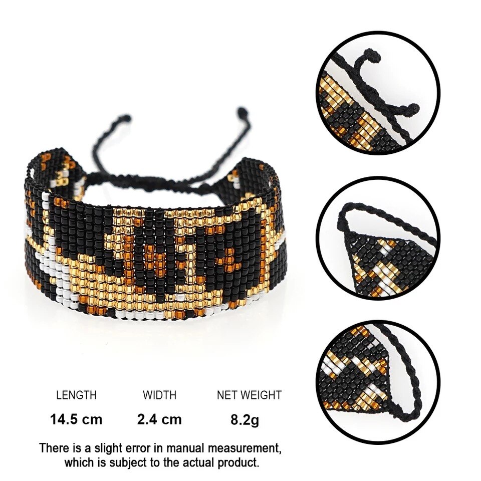 Europe et états-unis MIYUKI Bracelet hommes Pulseras Mujer Moda léopard brassard Bracelets femmes bijoux coquille gland motif léopar