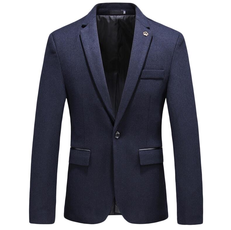 YUNCLOS Neue Slim Fit herren Anzug Blazer Feste Farbe Grau Rot Anzug Jacke Casual Männlichen Blazer Prom blazer: Blau / XL