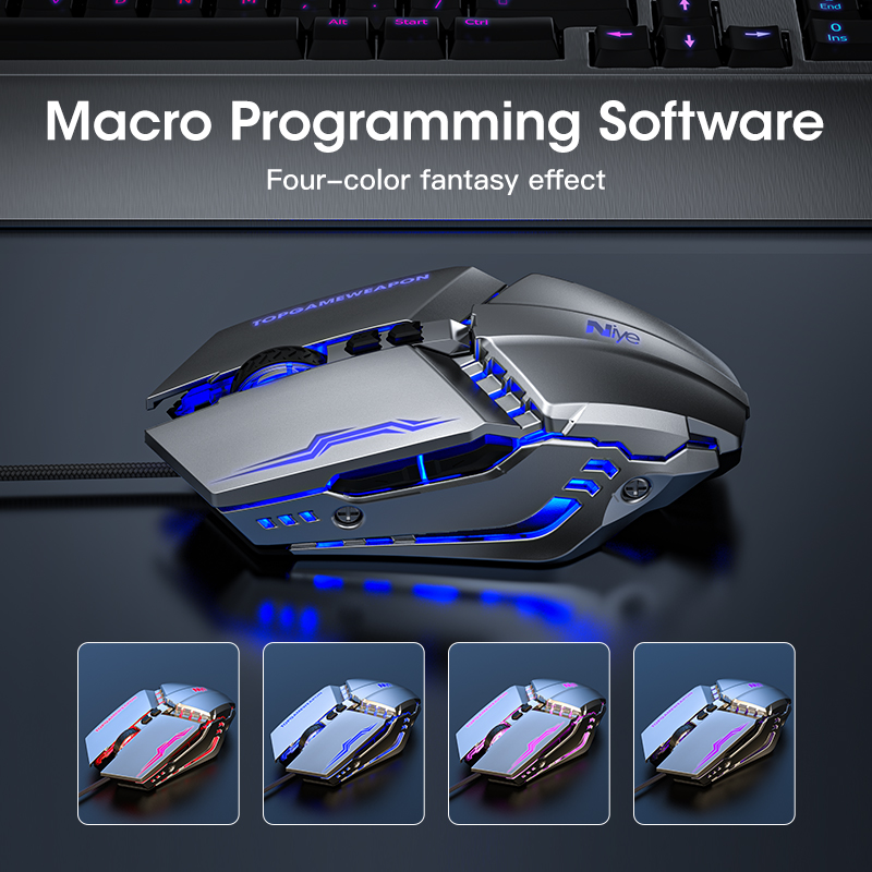 Ergonomic Wired Gaming Mouse LED 3200 DPI USB Computer Mouse Gamer Mice G10 Silent Mause With Backlight Cable For PC Laptop