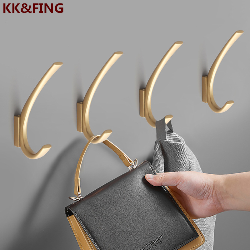Kk & fing liga de zinco porta traseira roupas ganchos casaco gancho nova organização do banheiro gancho parede ouro bathoom cabide acessórios
