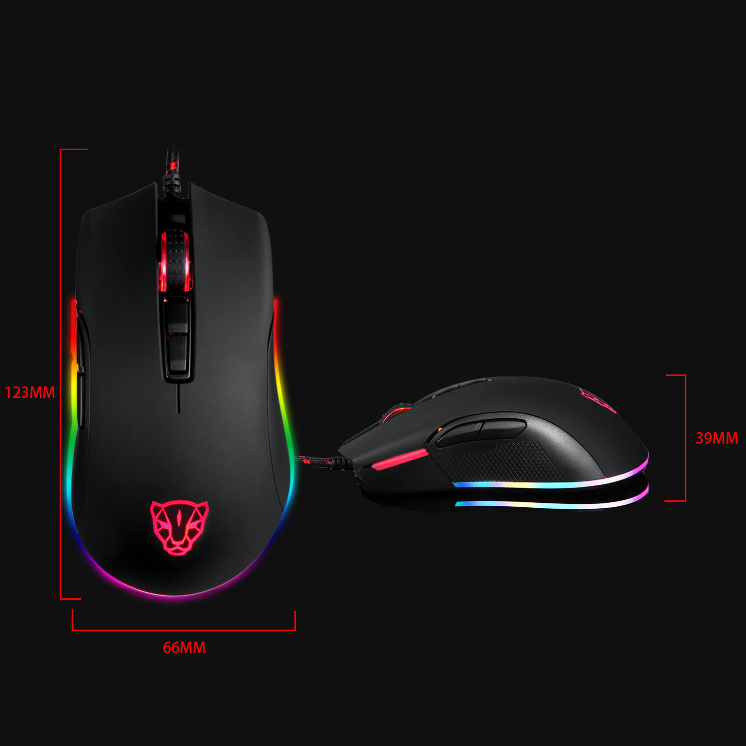 Motospeed V70 Wired Gaming Mouse Lightweight RGB Backlight 7 Keys Macro Programming Optical Sensor Mouse Gamer For PC Laptop