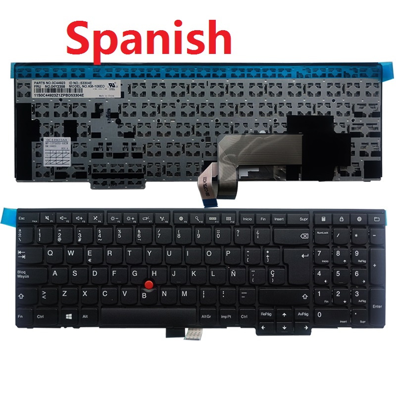 Us/dk/sp/fr/gr laptop tastatur til lenovo thinkpad  e540 e531 t540 w540 w541 t550 w550 l540 l560 t540p t560 p50s l570 no baggrundsbelyst: Spansk
