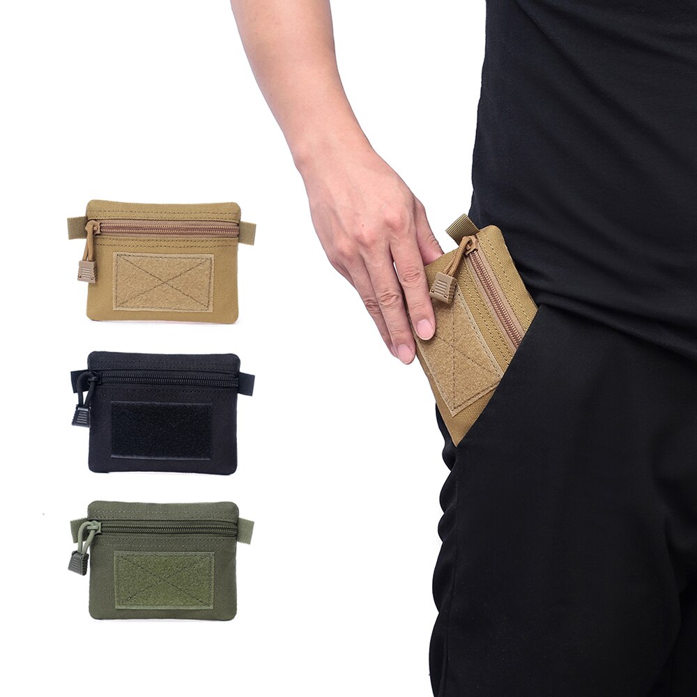 1pcs 13cm*11cm Nylon Portable Zipper Wallet Outdoor Pouch Wallet Waterproof Travel Zipper Waist Bag For Camping Hiking