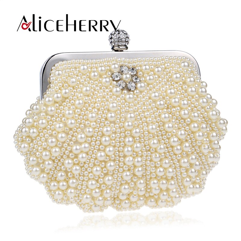 Vrouwen Messenger Kralen Avondtassen Luxe Diamanten Parel Shell Vrouwen Tas Schoudertas Clutch Bag voor Wedding Party Make Up Tassen