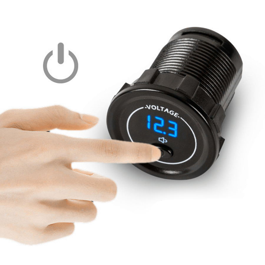 LED DC12V-24V Voltmeter Panel Digital Voltage Meter Low Voltage Alarm With Independent Switch