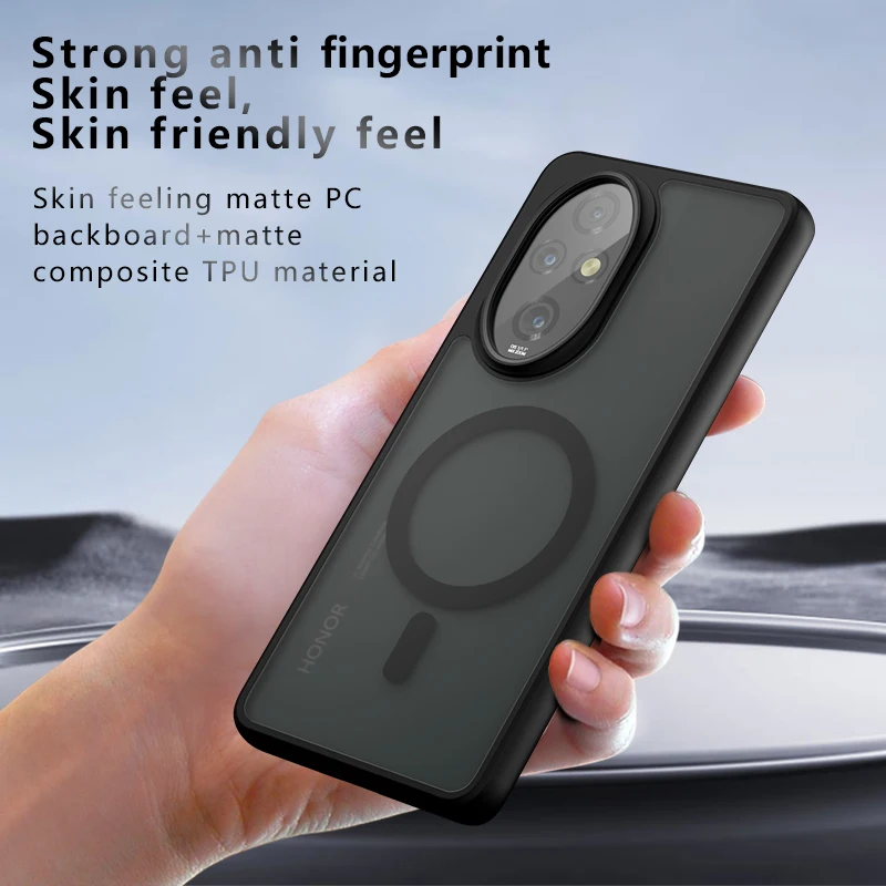 Pour Magsafe antichoc acrylique coque de téléphone pour Honor 200 Pro 200 Lite magnétique dur pare-chocs mat coque