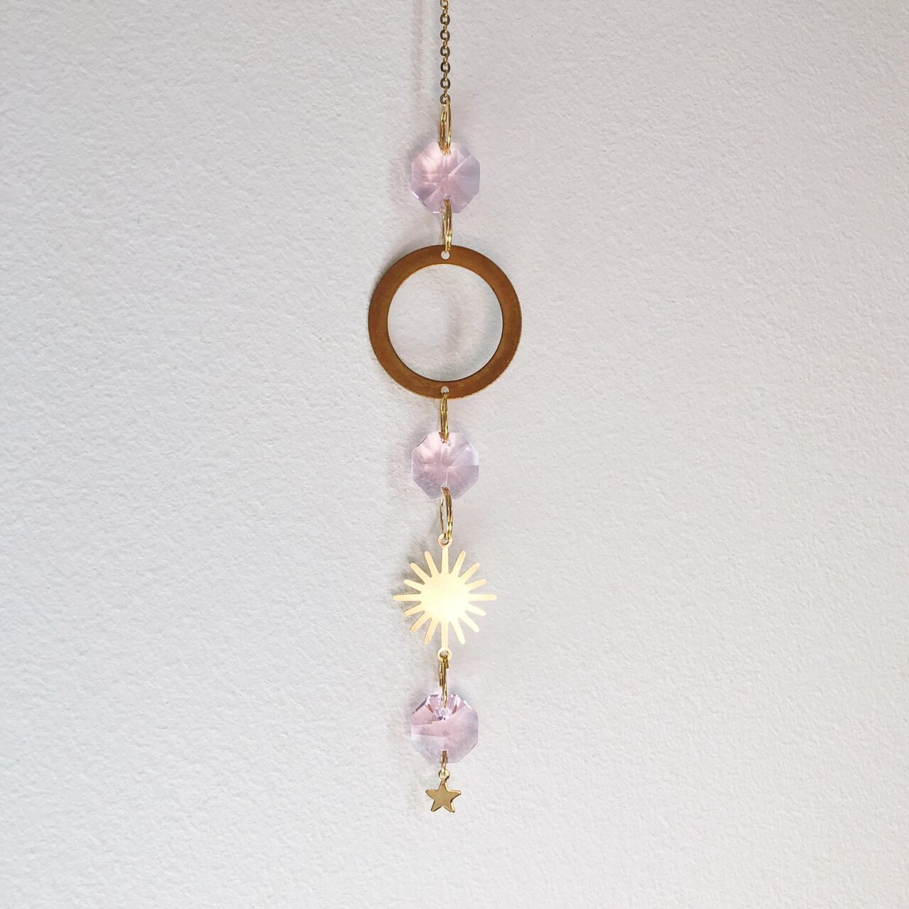 Pink Sol Suncatcher- Home Decor - Rainbow Maker - for Window - Rainbow -Mini Sun Catcher