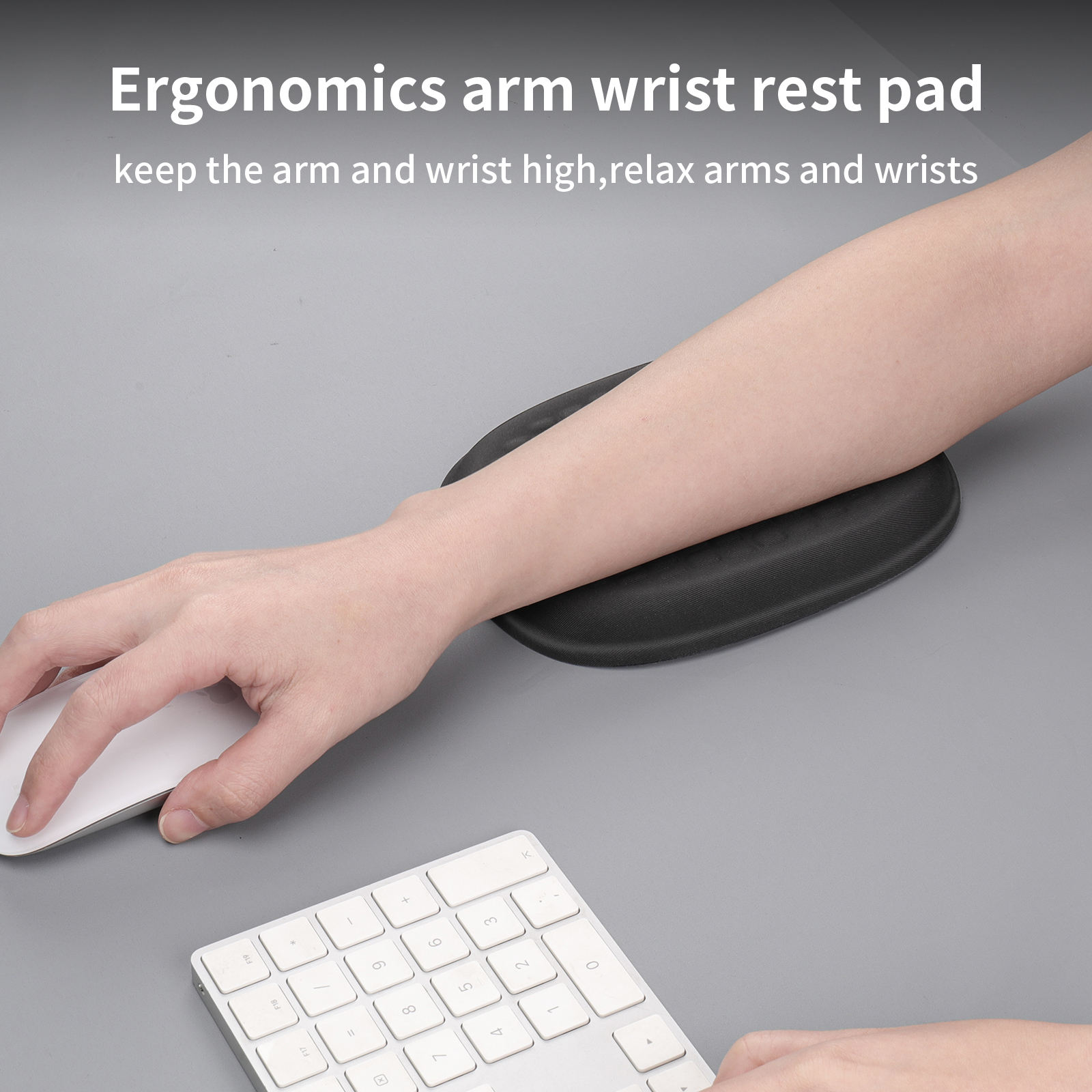 Ergonomic Wrist Rest Pad Armrest Pad Elbow Rest Pad Relief Elbow Pain Computer Armrest Arm Wrist Rest Support Mouse Pad for Desk