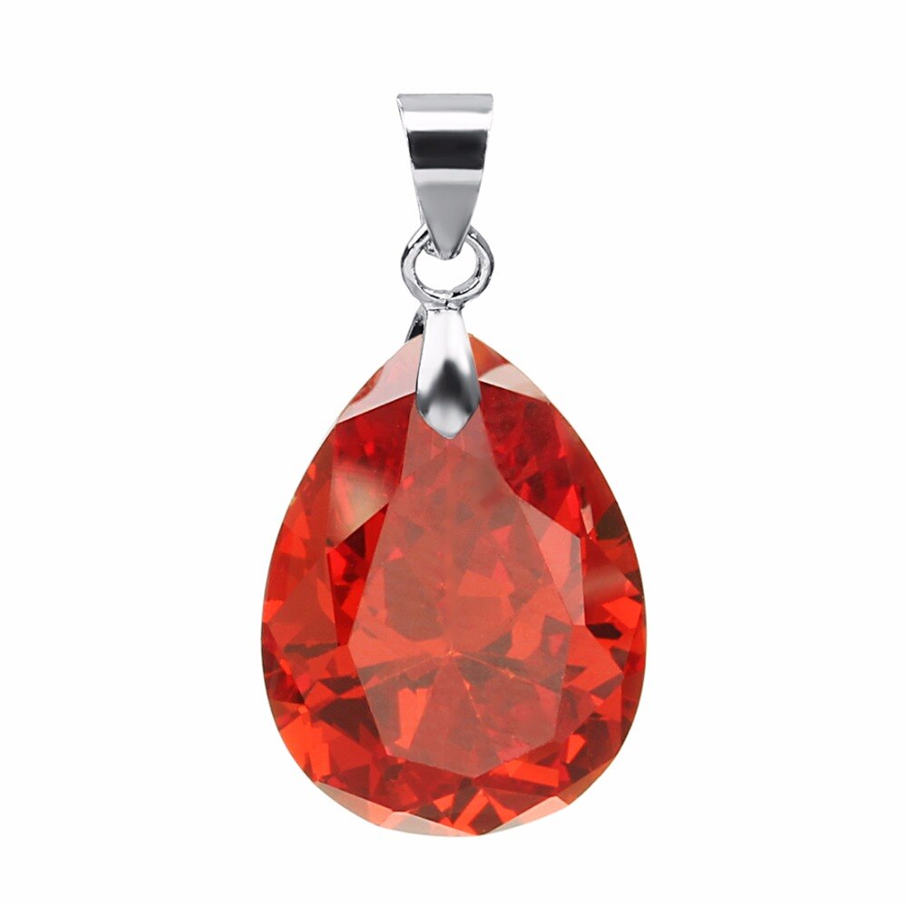 2 pz/lotto di Colore Argento AAA Cubic Zirconia Acqua Pendente di Goccia Viola Rosso CZ Per La Collana Degli Orecchini Del Pendente Per Le Donne di Nozze