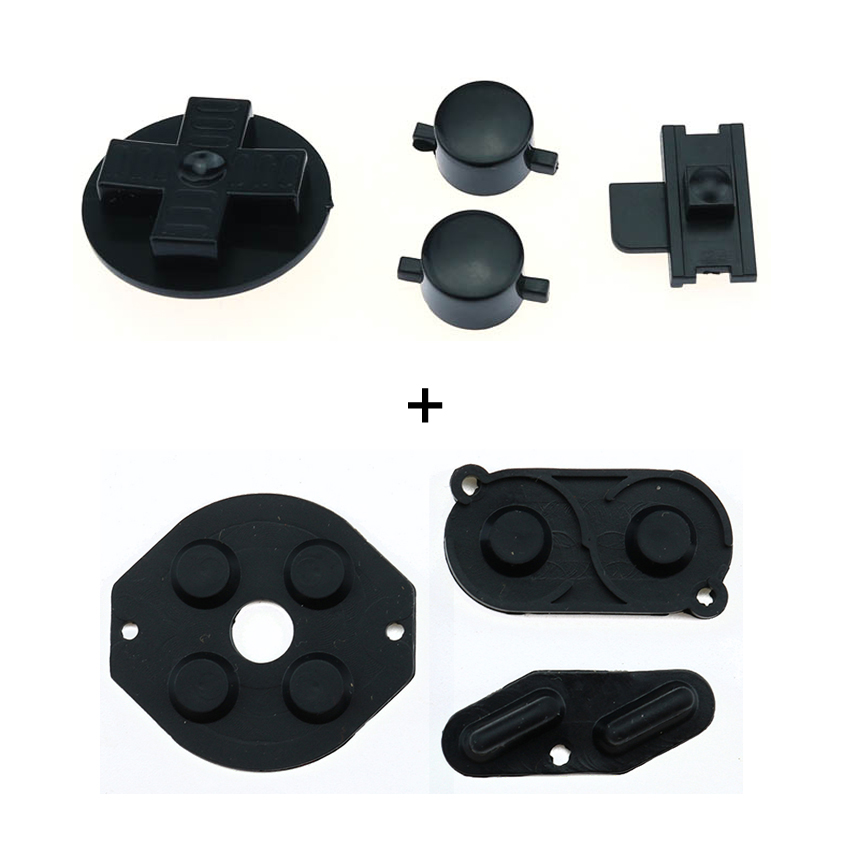 YuXi Rubber Conductive Button A B D pad Silicone Start Select Keypad & DIY Buttons Set For Gameboy Classic GB Repair parts: Black