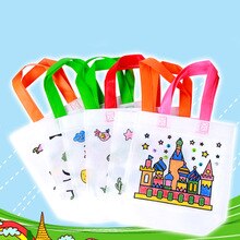 Bolsos pintados a mano de Graffiti para niños de tela no tejida, bolsos pintados a mano 22*25 CM, bolso de mano 1 Uds./5 uds.
