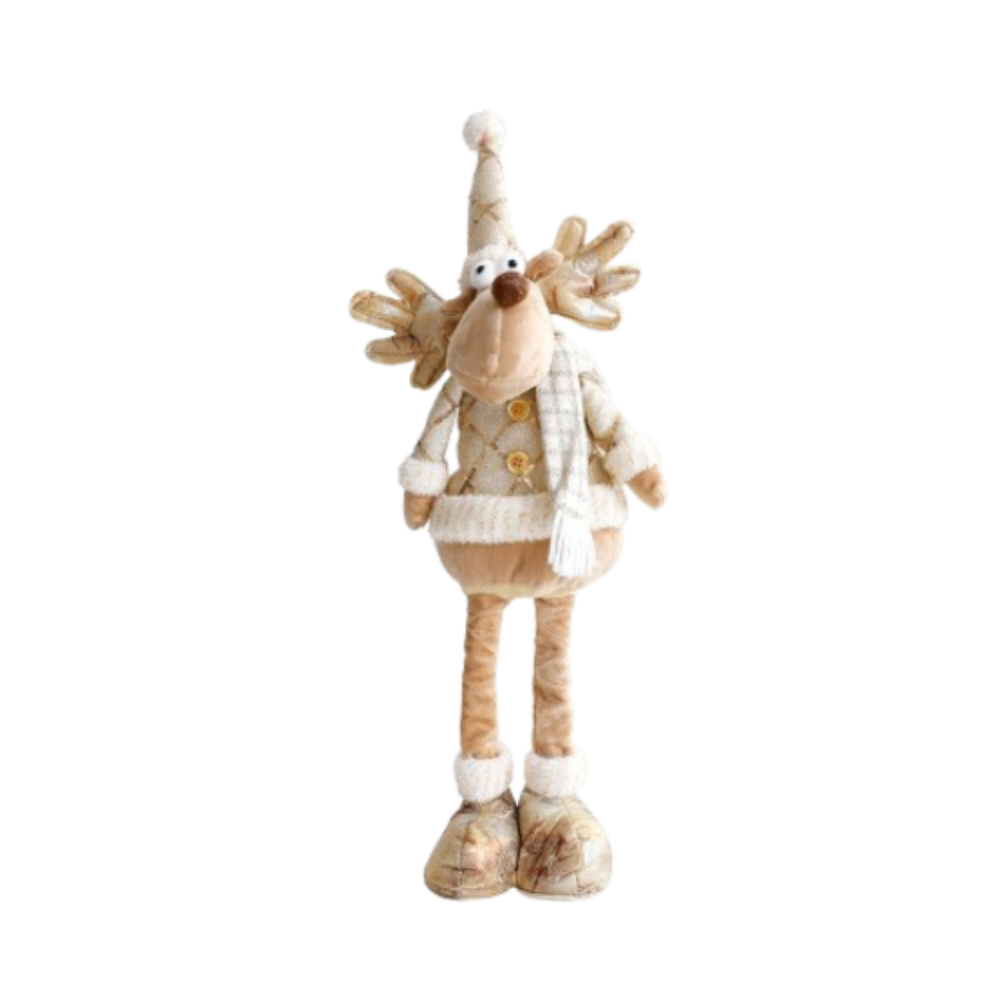 Large Christmas Plush Doll Ornaments Gold Snowman Elk Santa Claus Retractable Doll Telescopic Cute Merry Christmas Decoration: DARK GRAY