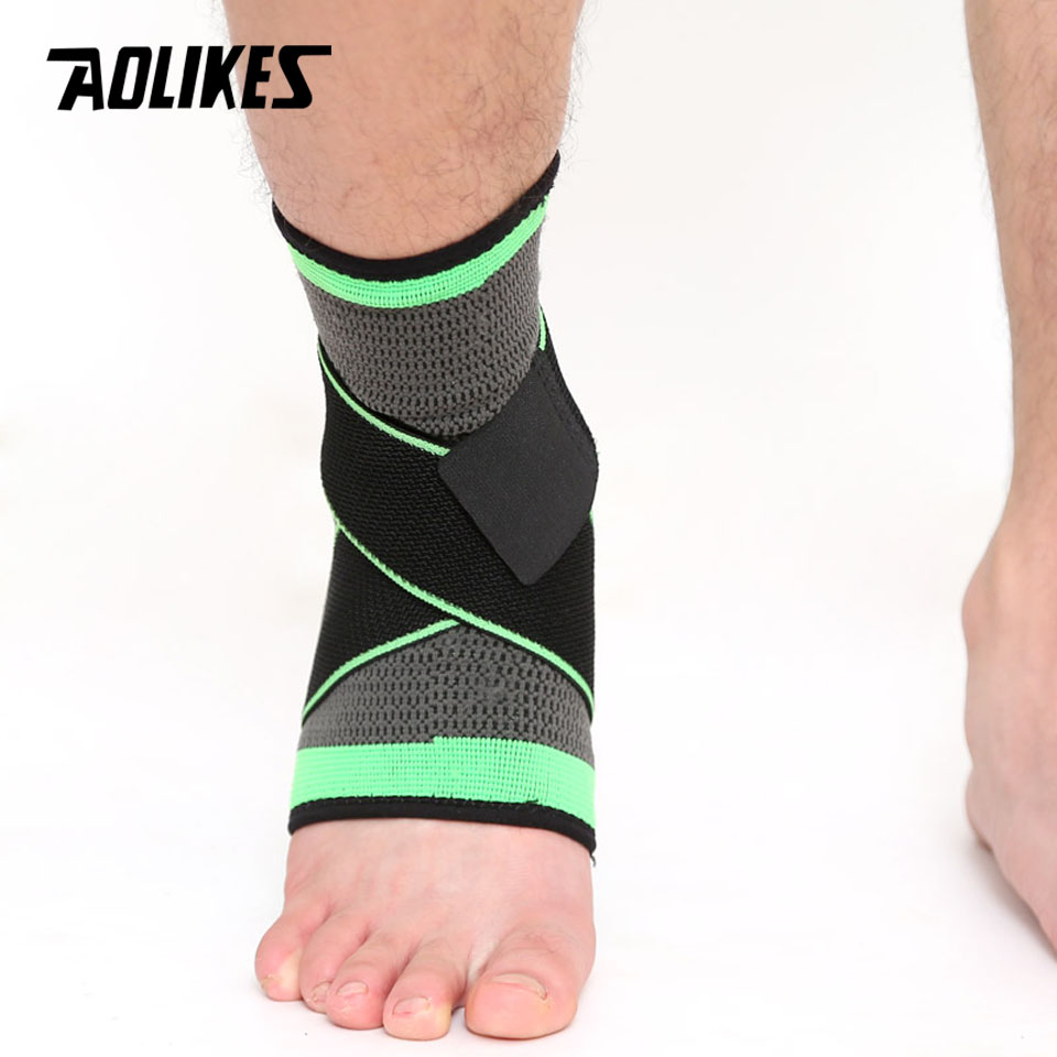 AOLIKES 1PCS 3D Weaving Elastic Nylon Strap Ankle Support Brace Badminton Basketball Football Taekwondo Fitness Heel Protector