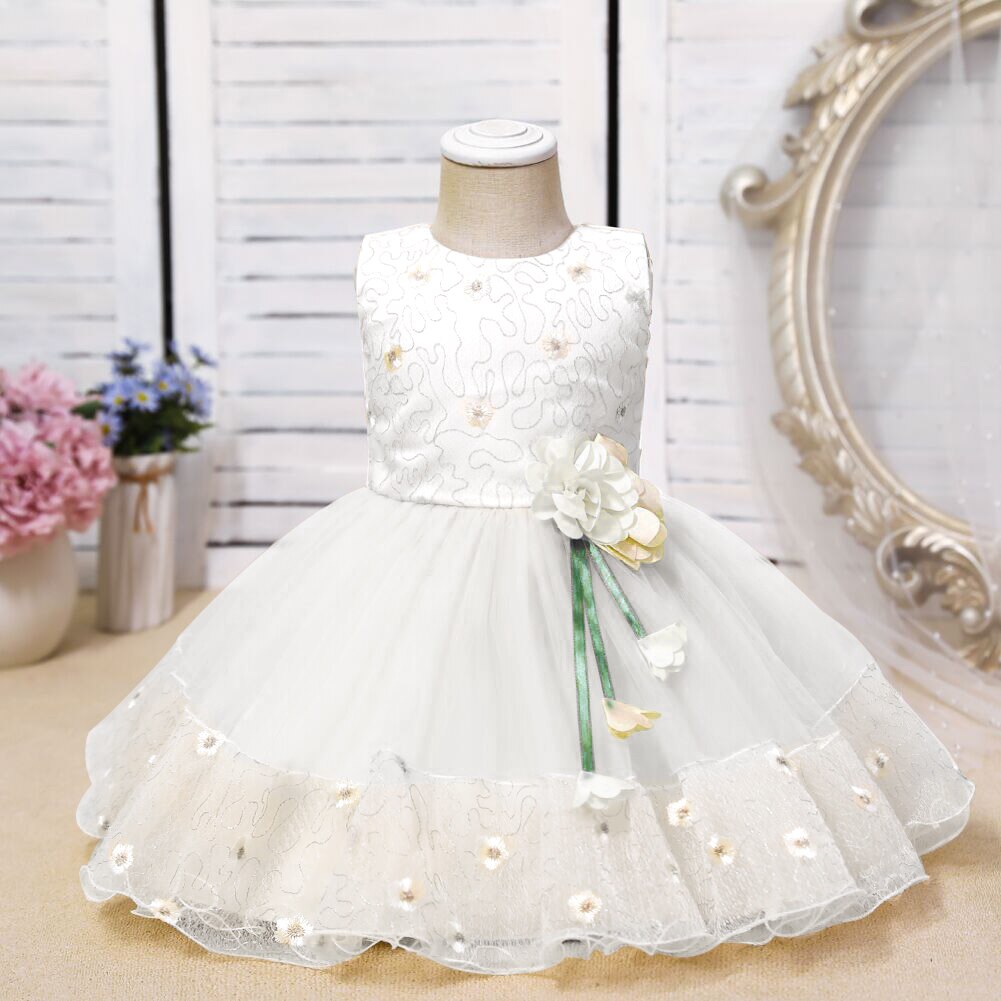 Costume d&#39;été Style coréen pour enfants, robe de fête d&#39;anniversaire pour enfants, vêtements de lavage pour filles d&#39;un an: white / S  Age 0-6M