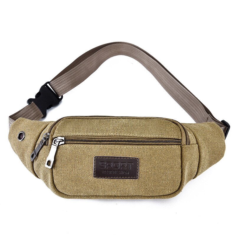 Sport Taille Packs Casual Canvas Verborgen Anti-Diefstal Borst Zakken Lichaam Running Voor Mannen Vrouwen Toeristische Cyclus Crossbody bag Pocket: Khaki