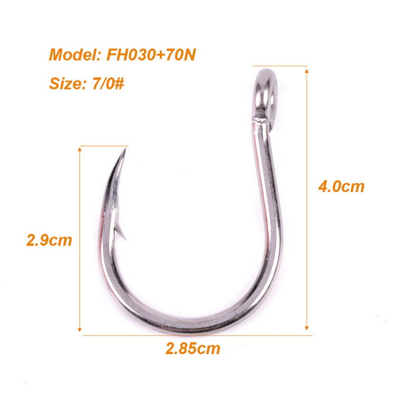 100pcs Saltwater Fishing Hook JIGGING HOOK 1/0#-13/0# Model Stainless Steel Fishhook Made In Taiwan Jig Fishing Hooks Carp Hooks: Size  7