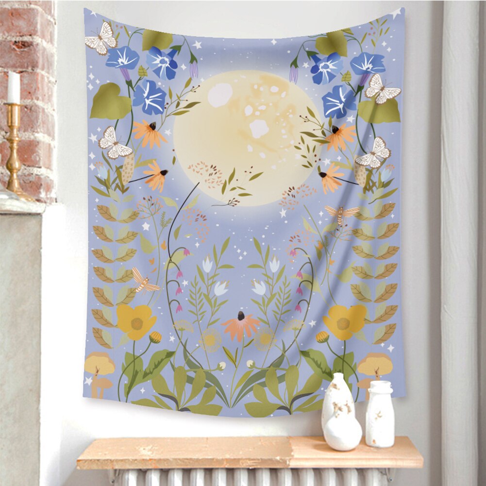 Vägg hängande dekor mandala blommor stjärnklart natt vägg hängande gobeläng hem rum dekor , 5 storlekar