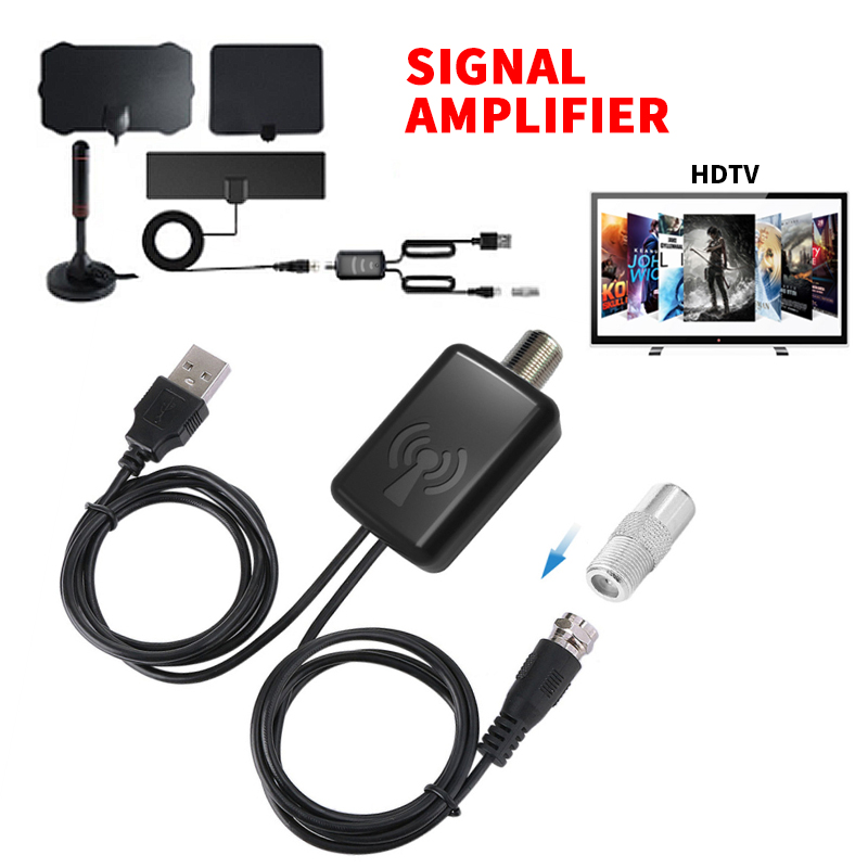 Signal Amplifier Digital HDTV VHF UHF Antenna Booster Easy Installtion Working Frequency VHF(172-240Mhz) \ UHF(470-860Mhz)