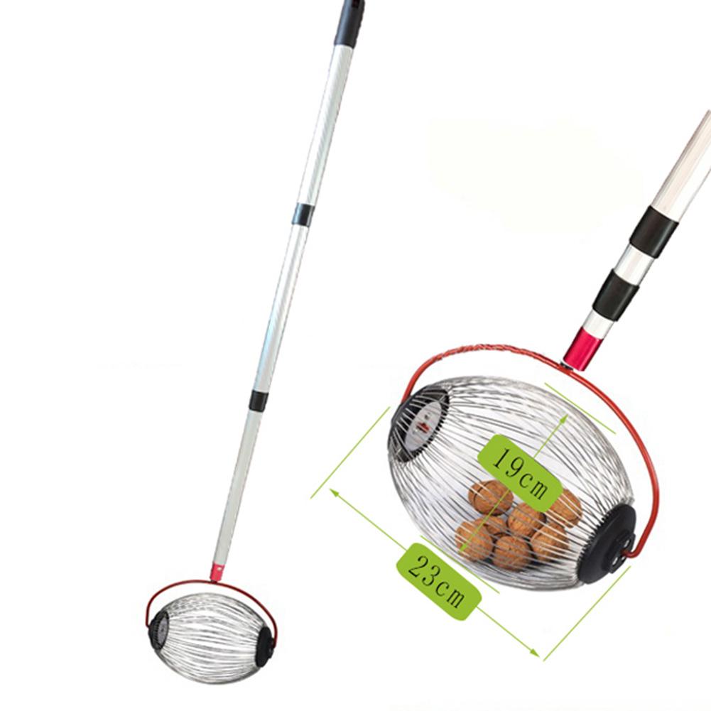 Cosechadora de nueces y castañas, rodillo retráctil para recoger tuercas, Bola de aleación de aluminio, recolector de frutas de jardín, herramienta para Orchards familiares