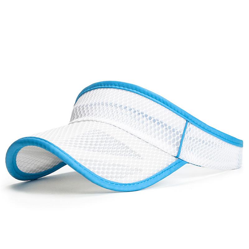 COKK Mesh Cap Summer Hats For Men Women Unisex Empty Top Sunshade Breathable Sports Tennis Running Sun Hat Sunscreen Visor Cap: WHITE