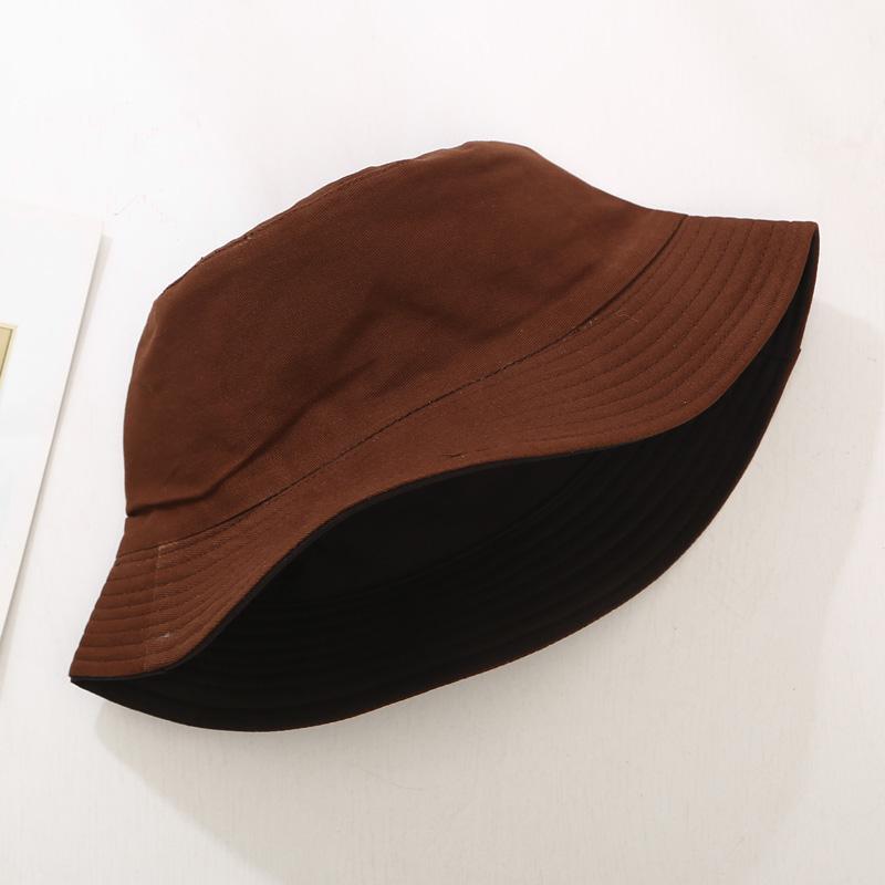 Cokk sommer sammenleggbar bøtte lue unisex kvinner utendørs solkrem bomull fiske jakt cap herre servant chapeau solbeskyttelse hatter: Brun