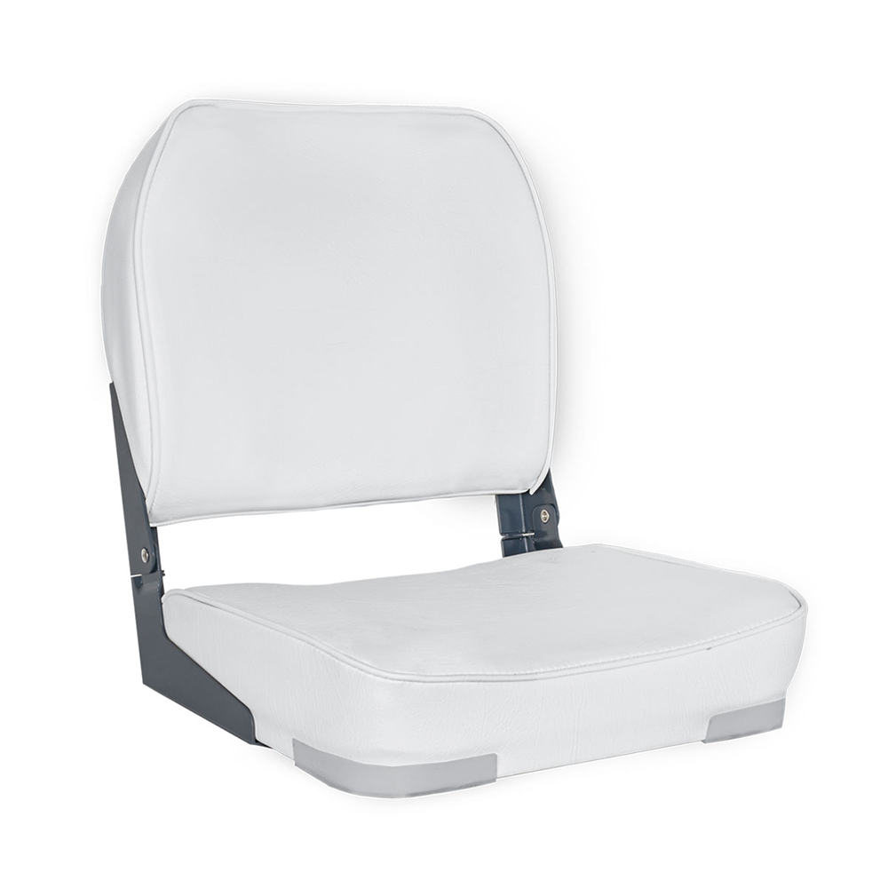 Oceansouth Deluxe Folding Boat Seat Marine-Grade Aluminium Heavy-Duty Coated Moulded Plastic Frame Fishing Boat Accessories: White
