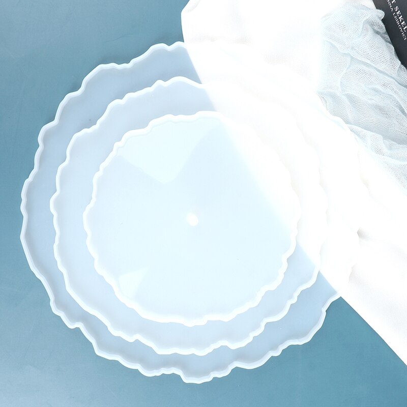 3Pcs Ronde Coaster Mallen Voor Hars Gieten Siliconen Coaster Mallen Voor Cake Houder Hars Lade Coaster Mold Kit