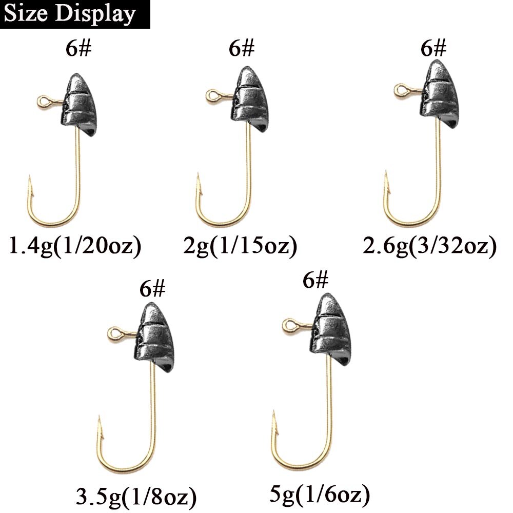 10 Stks/partij Micro Jig Hoofd Vishaak 1.4G-5G Ijsvissen Haak Mini Crank Vishaak Zachte Lokken vissen Accessoires