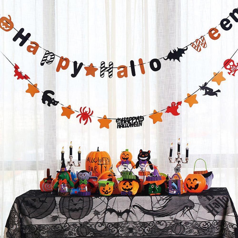 3m halloween trekant pull flag flagermus kranium græskar papir banner halloween fest dekorationer græskar bunting flag party levering