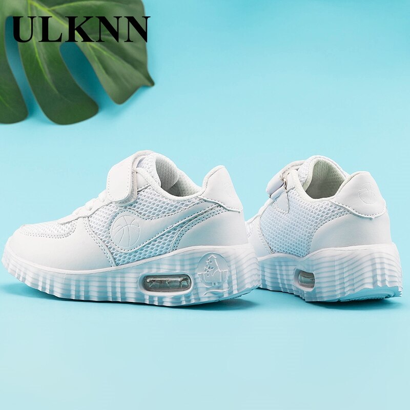 Ulknn Breathable Air Cushion Shoes Children's White Shoes Primary School Shoes Boys and Girls Sports Shoes Kids Boys Sneakers