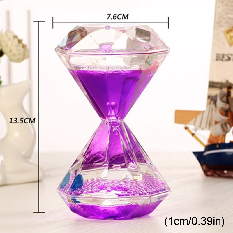 Diamant Vorm Drijvende Vloeibare Motion Waskolf Timer Dier Olie Zandloper Bureau Speelgoed
