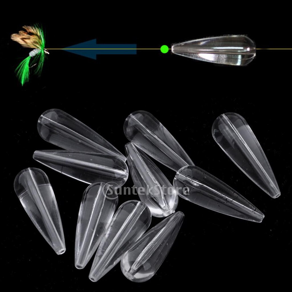 10 Pcs. Clear Bombarda Floats - Trout Float And Surface Control for