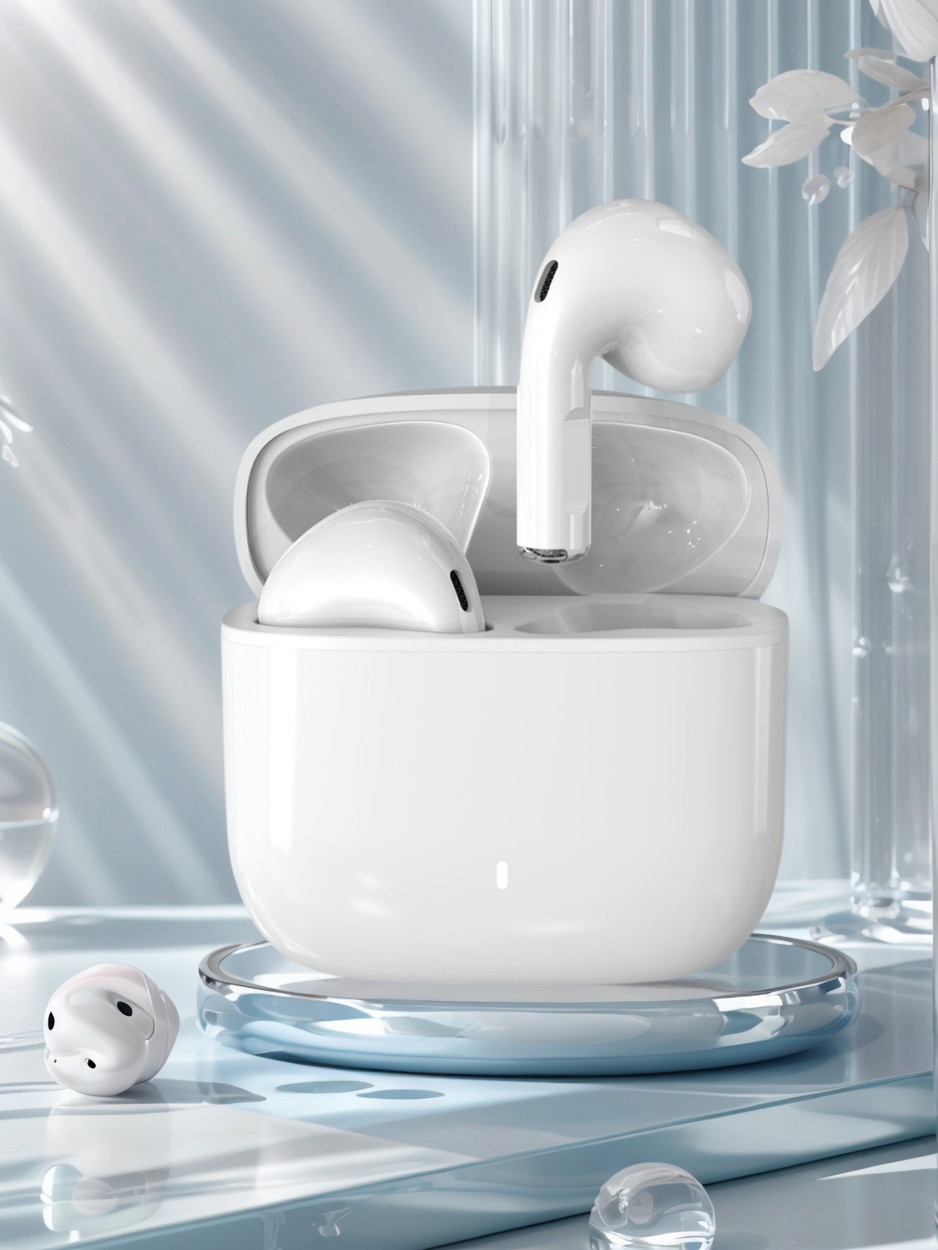 Model Wireless Bluetooth Noise-Canceling Headphones, In-Ear Wireless Music and Gaming Headphones: WHITE
