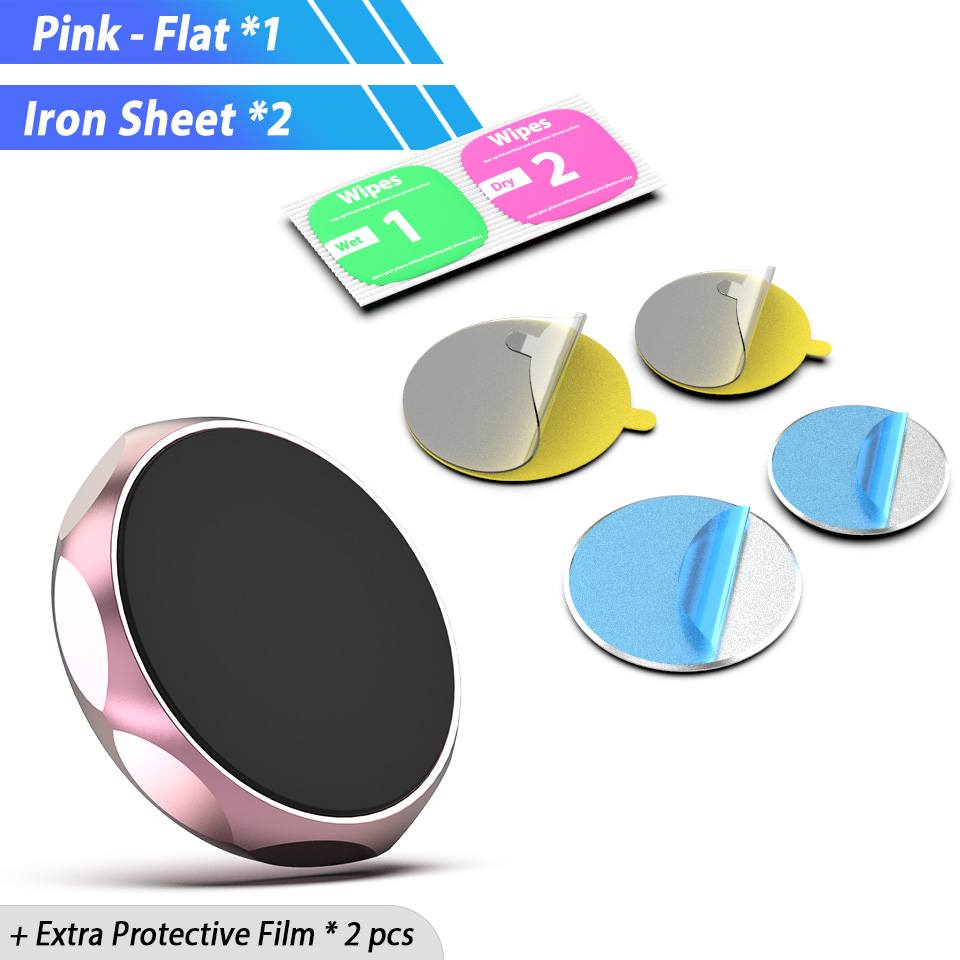 Magnetic Phone Holder for iPhone 7 Samsung S10 Note 10 plus Air Vent Car Phone Holder for Mobile Phone Xiaomi Mi 9 A3 Huawei P30: Pink Flat Magnetic