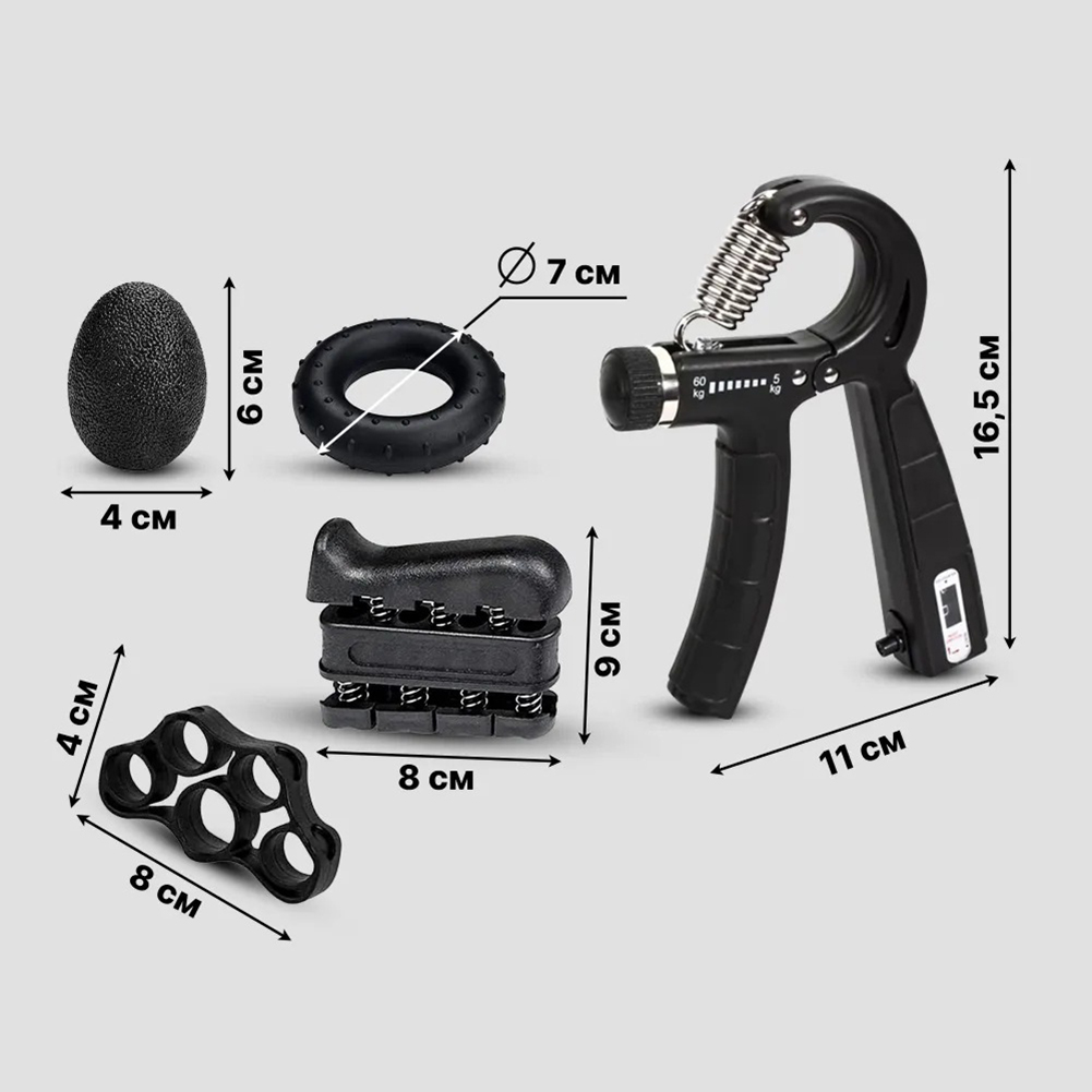 6 STKS/SET 5-60 kg Verstelbare Handgreep Versterker Handgreep Trainer Met Teller Pols Onderarm En Hand Exerciser voor Spier Bui