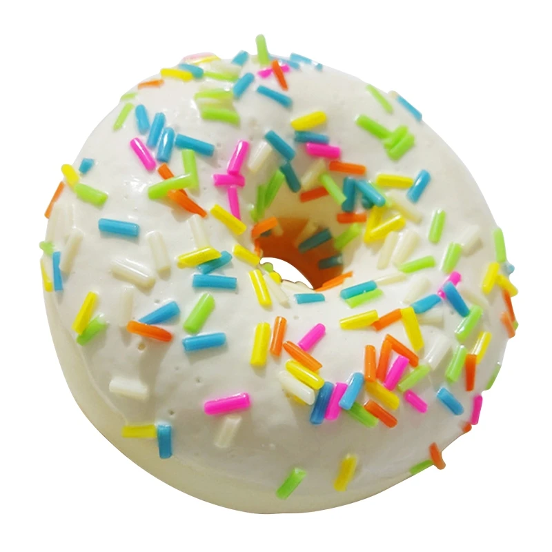 6.2cm künstliche Mini-donuts, squishy-spielzeug, modelllebensmittel, schokoladenkuchenrolle, fotodekorationsrequisiten: Hellgelb