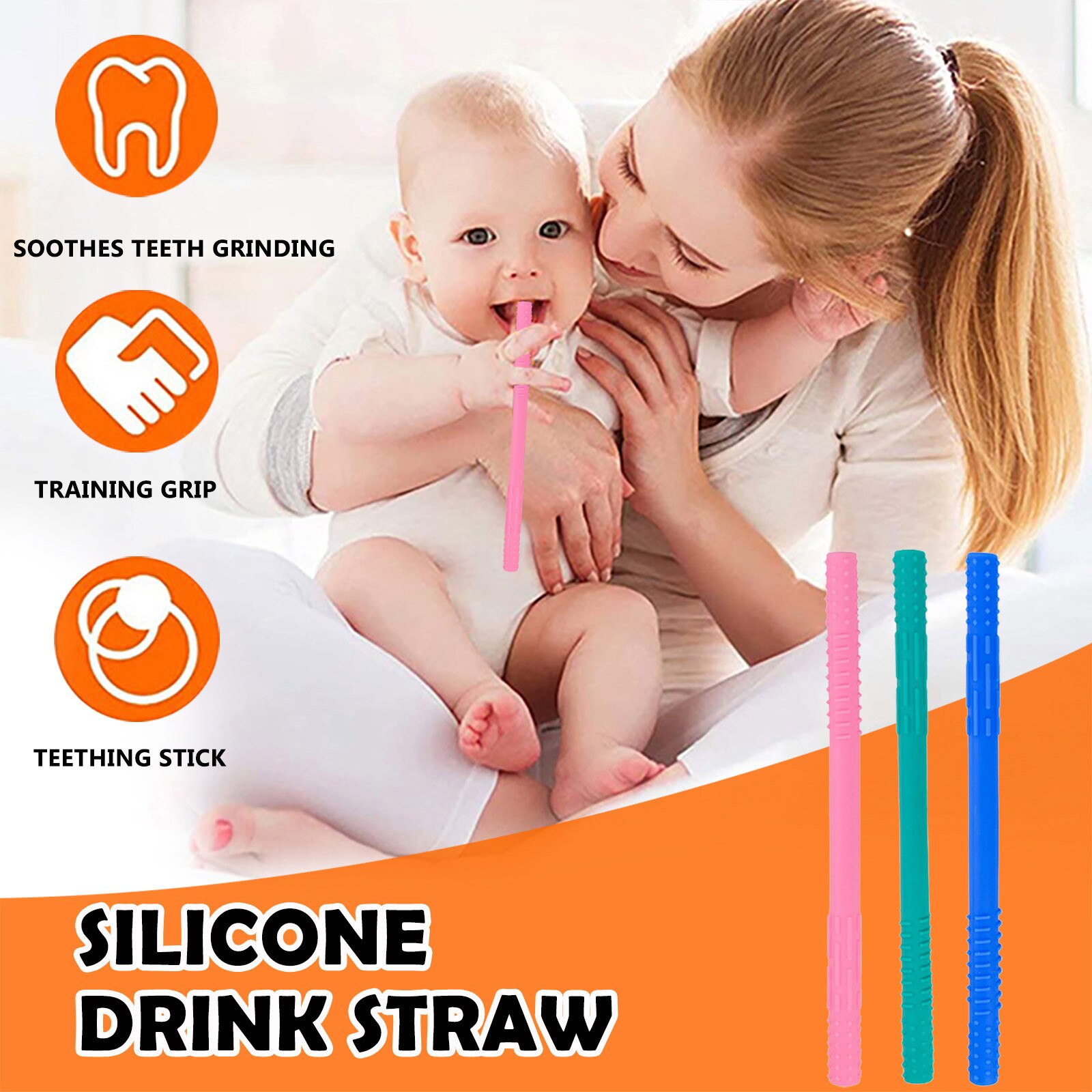 Silicone molar pipette Home baby molar food grade silicone beverage straw High temperature resistant easy to clean straw пипетка