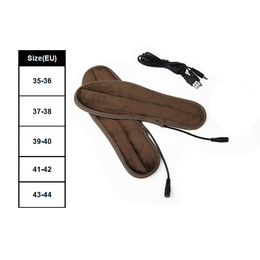 USB Heated Insoles Electric Pads Winter Foot Warmers Shoes Boot Heater Insoles Washable Warm Thermal Insoles Unisex Plantillas