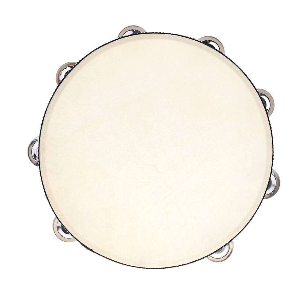 Cloche de tambour à main de 10 pouces, Instrument éducatif de musique à Percussion en métal de bouleau pour jeux de fête pour enfants