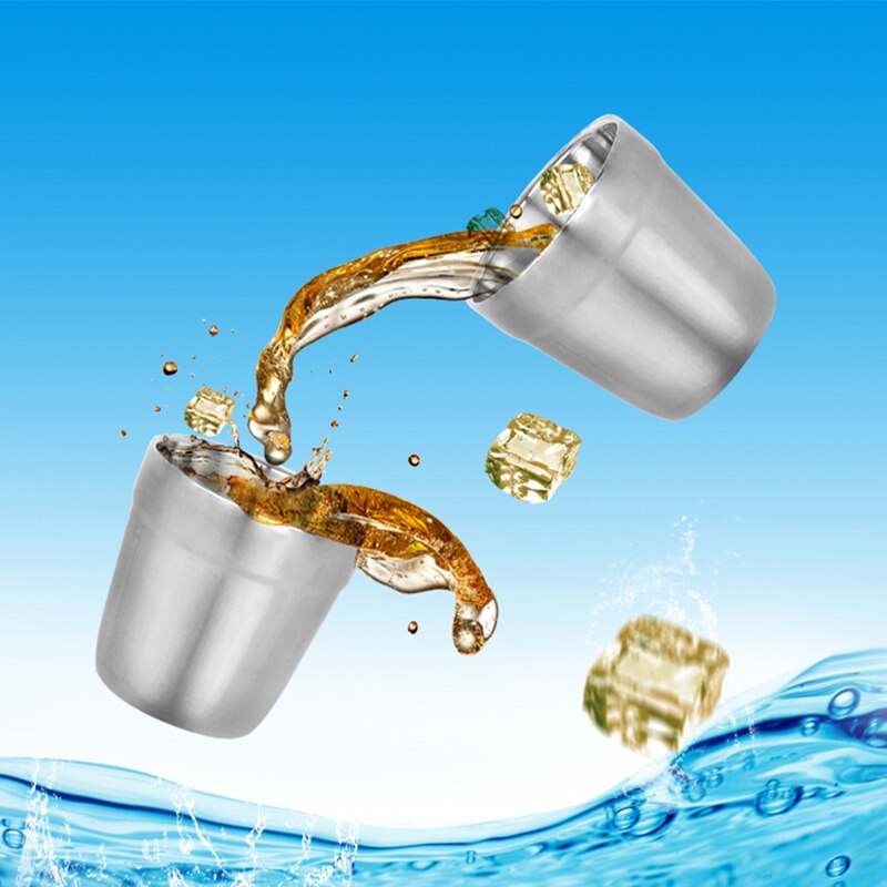 Tiartisan Double Wall Stainless Steel Water Cup Tea Mug Beer Glass for Coffee Wine Beer Water Cold Drinks Home Use RC368