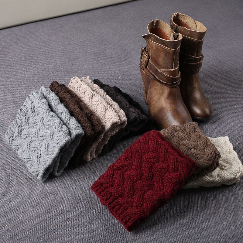 1 Pair Women's Knitted Boot Cuff Socks Leg Warmers Christmas Boot Cover Autumn Winter Christmas boot cover