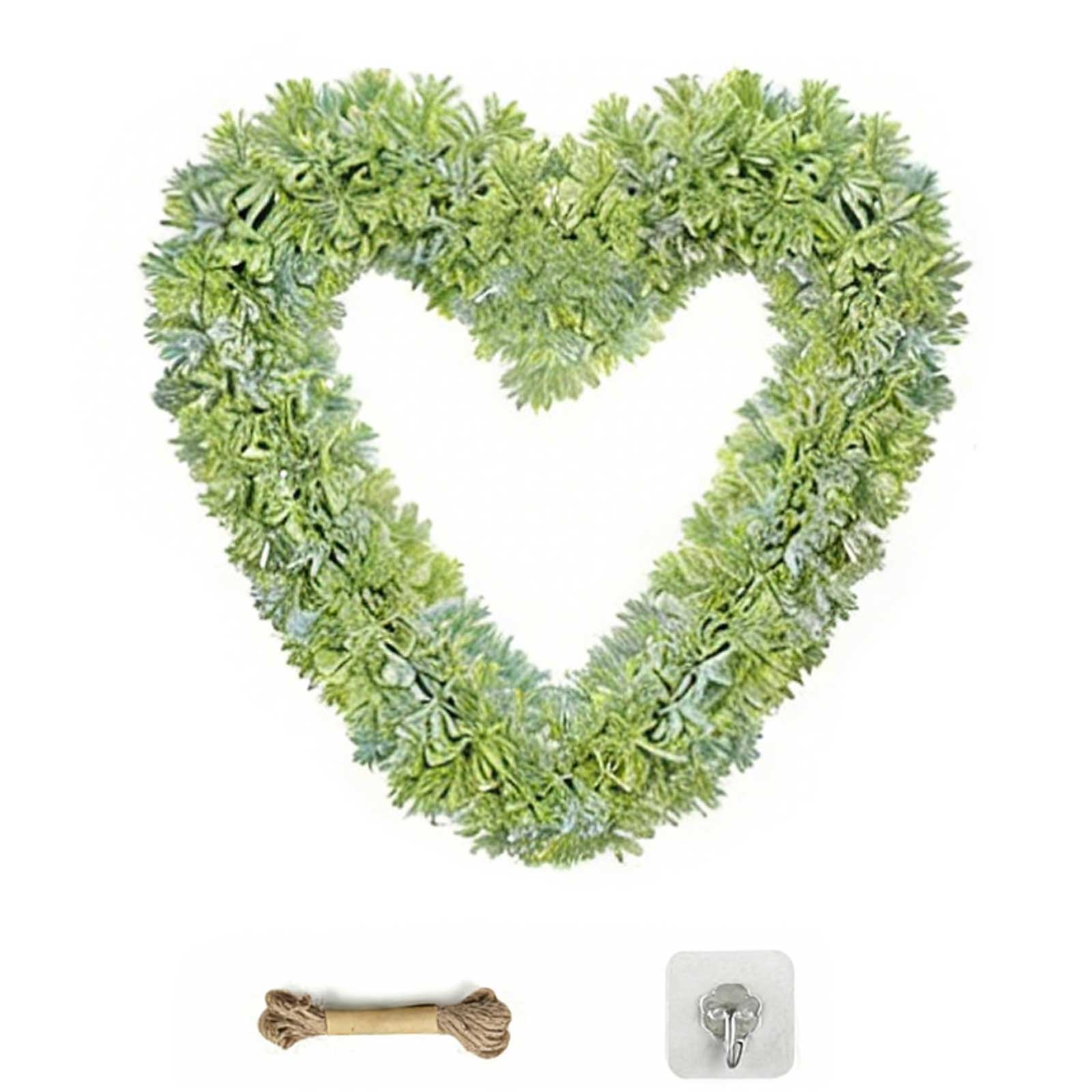 Herz-Liebesgirlande Wandbehang Schild Künstliches Grün Gartendekoration für Haus Zauberstab Fenster Landhaus Hängedekoration: verrotten