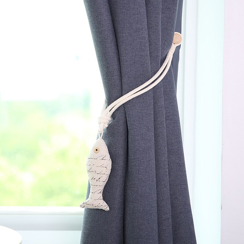 Coeur forme rideau embrasse européen décoratif rideau boucle libre poinçon crochet aimant sangles rideau accessoires coton: Fish-F
