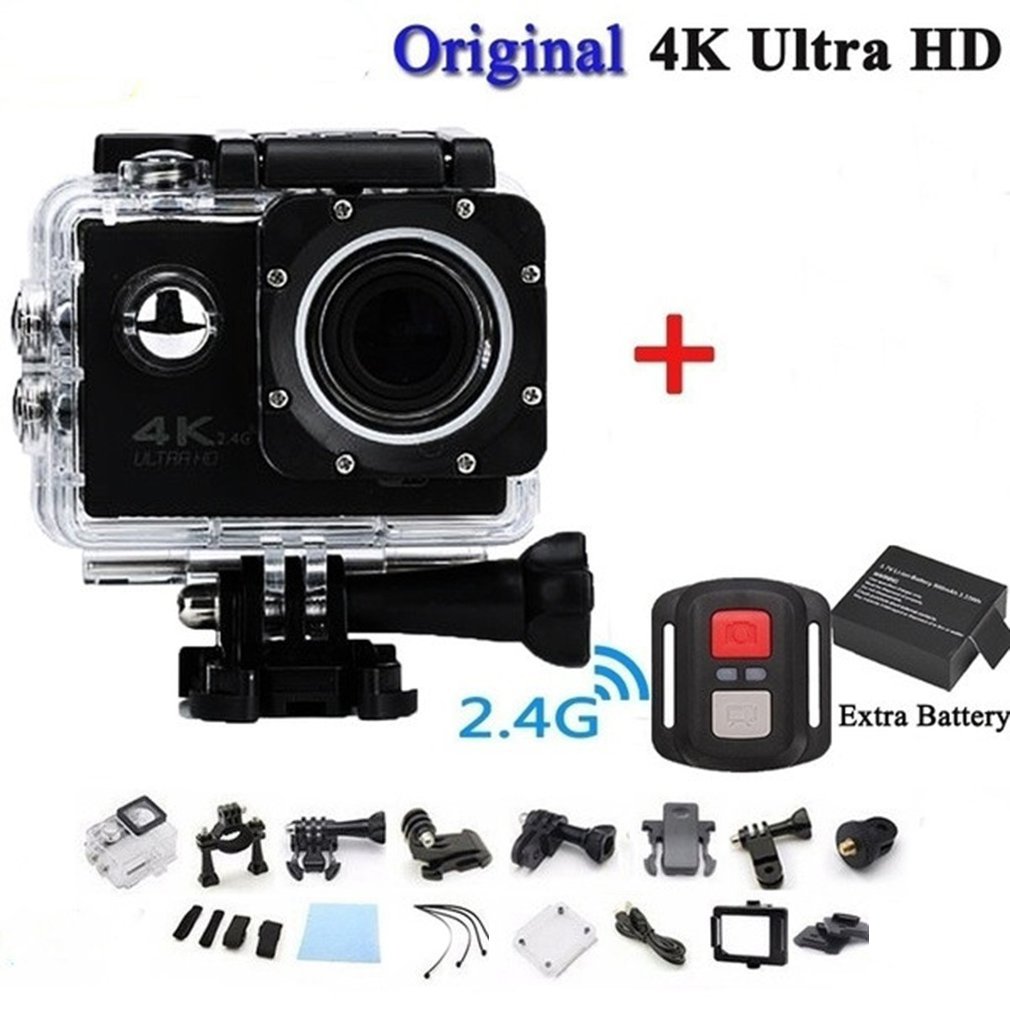 Pro cam esporte ação com telecomando câmera 4k videocamera wifi ultra hd 16mp dvr esportes ao ar livre mergulho da bicicleta camcorder