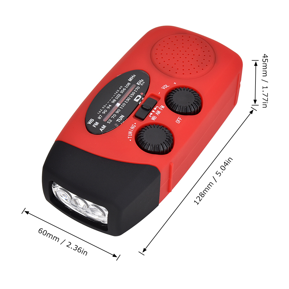 Draagbare Radio Am/Fm/Wb Radio Zaklamp Leeslamp Noaa Weer Power Bank Voor Emergency Zonne-energie Crank emergency Radio