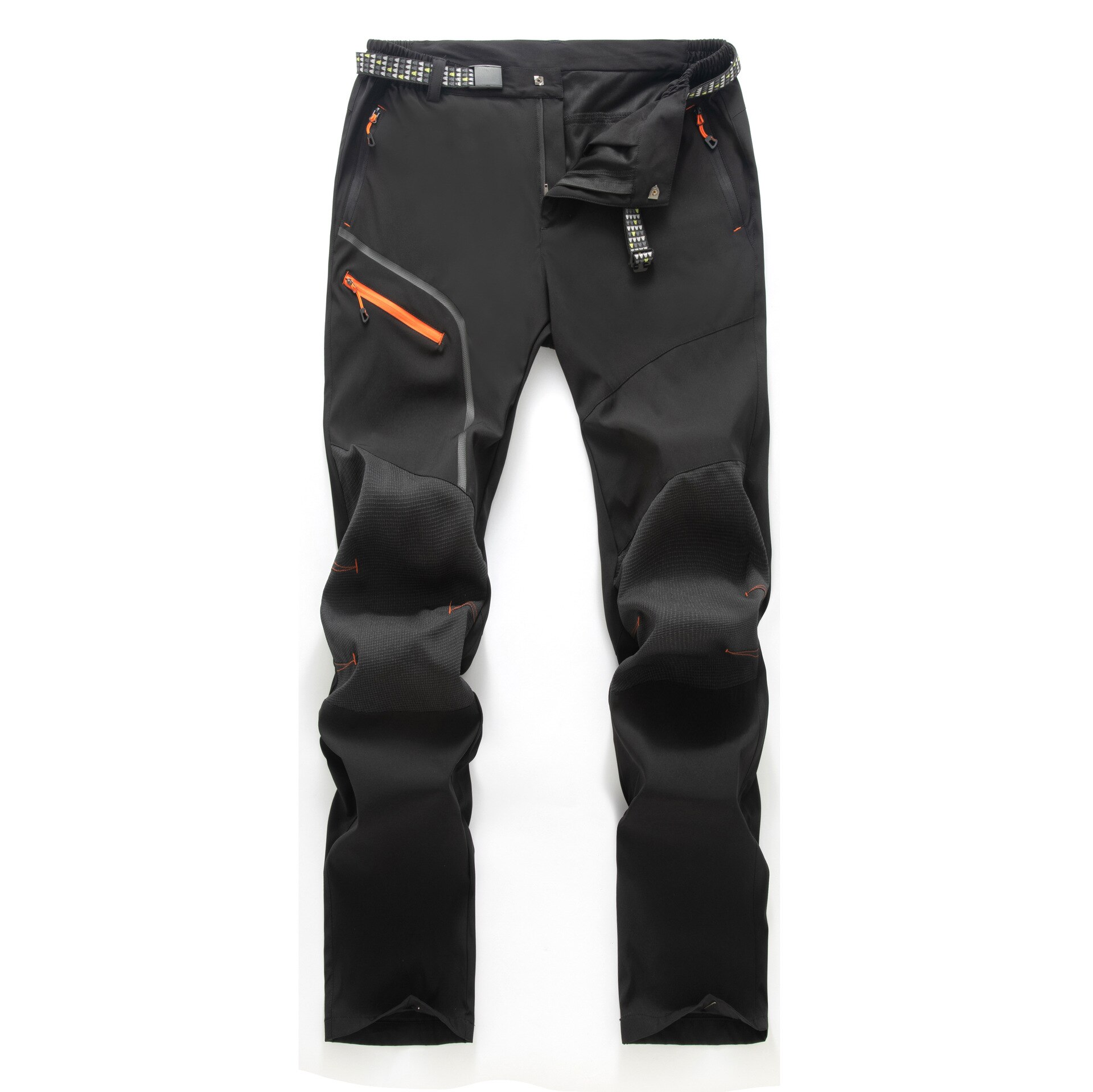 Mountainskin Men&#39;s Hiking Oblique Zipper Quick Dry Pants Outdoor Camping Fishing Comfortable Climbing Breathable Trousers VA915: Black / Asian Size M