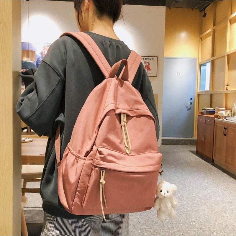 Waterproof Nylon Women Backpack Female Large capacity high schoolbag Korean Vintage girl Shoulder Bags Travel Bag Mochila 0P07