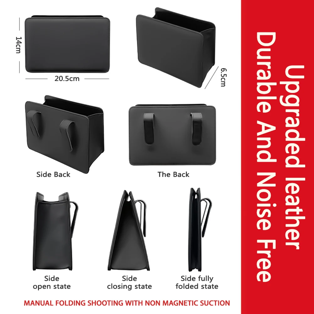 Scatola portaoggetti multifunzionale per porta auto pieghevole per cestino per auto, scatola portaoggetti in pelle appesa sul retrò del sedile, accessori interni per automobili