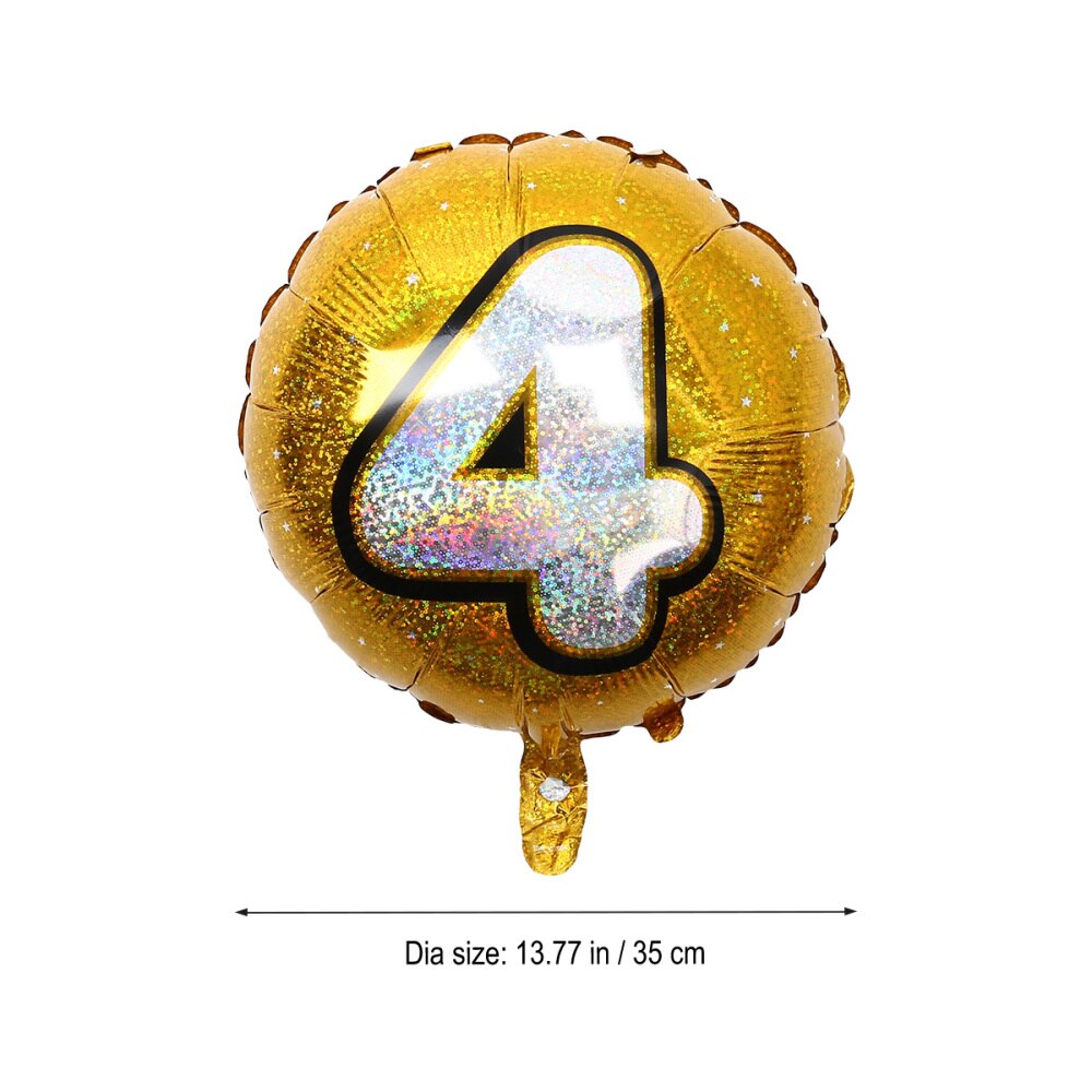 Number 4 Helium Foil Balloons Birthday Number Balloons 4 for Wedding Anniversary Decoration (Gold)